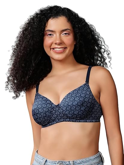 Clovia Women’s Floral Print Multiway T-Shirt Bra – Padded, Non-Wired, Full-Coverage Comfort